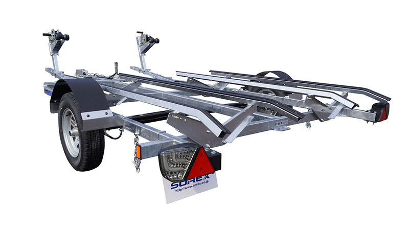 SOREX TWIN JET 1000 LOW STYLE 2-boat capacity Steel frame Regular 8 license plate Maximum load capacity 1000kg Towing license required Trailer