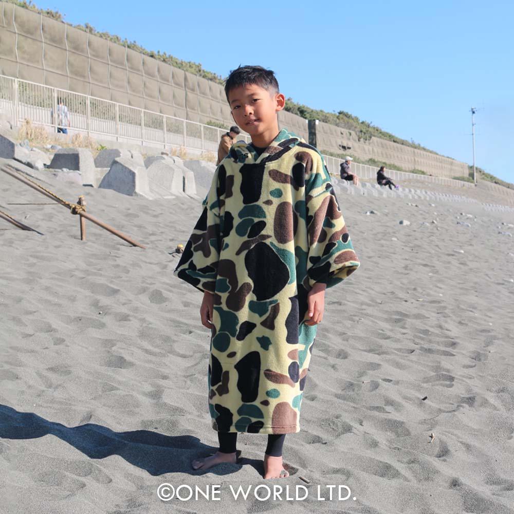 TLS ツールス キッズ  ダックハントカモ 着替タオル マイクロファイバー ポンチョ プール 海水浴