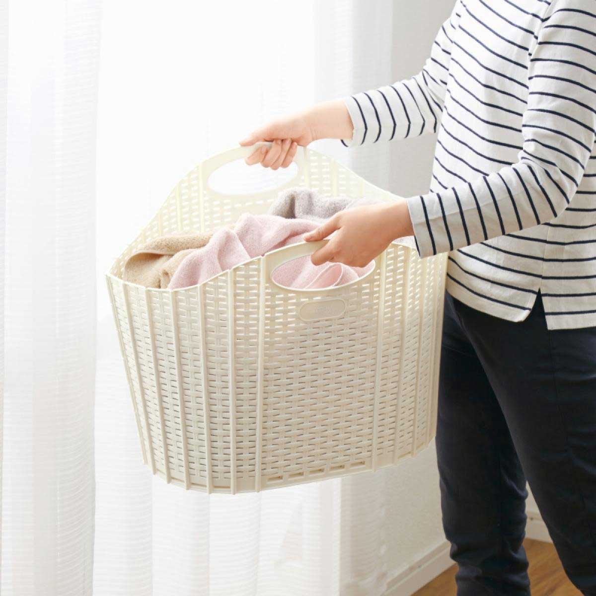 Foldable Laundry Basket Laundry Hamper Slim Laundry Bag Rattan Style Laundry Supplies Stylish
