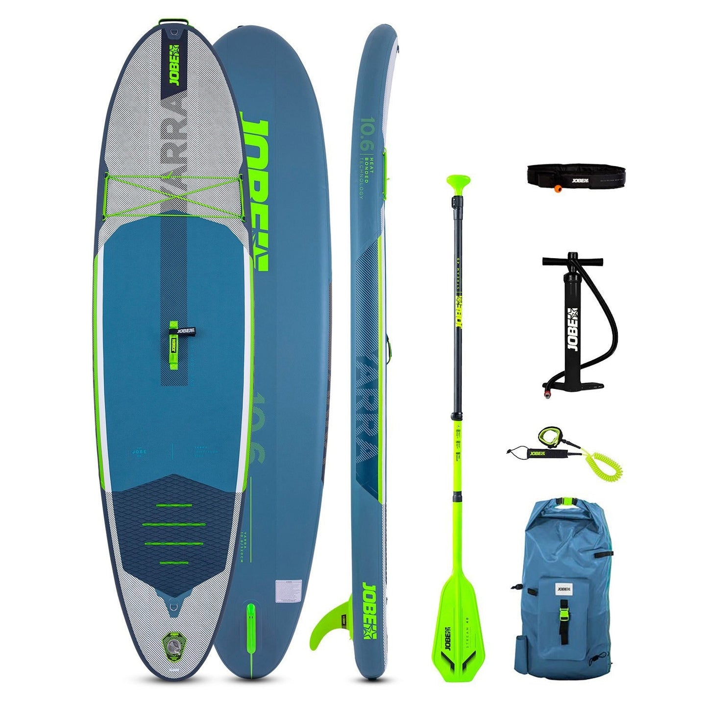 Jobe SUP Stand Up Paddle Board Aero Yarra Aero Yarra SUP Board 10.6 Package Steel Blue Inflatable Full Set 486423013