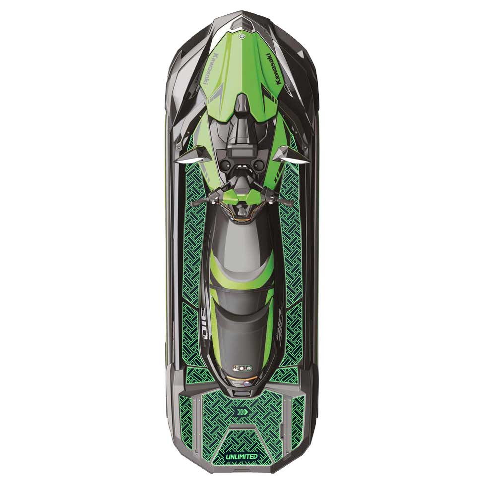 Deck mat with tape for ULTRA (2022-) Rectangle UNLIMITED UL51035 Kawasaki jet ski
