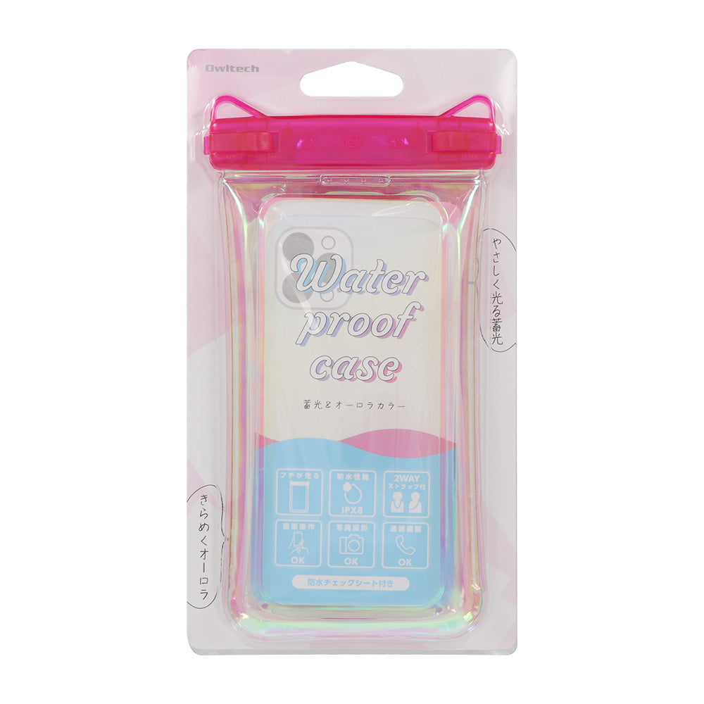 OWLTECH オウルテック 蓄光×オーロラ 防水スマホケース 防水・防塵 防水バッグ ショルダー アウトドア マリンスポーツ OWL-WPCSP22R