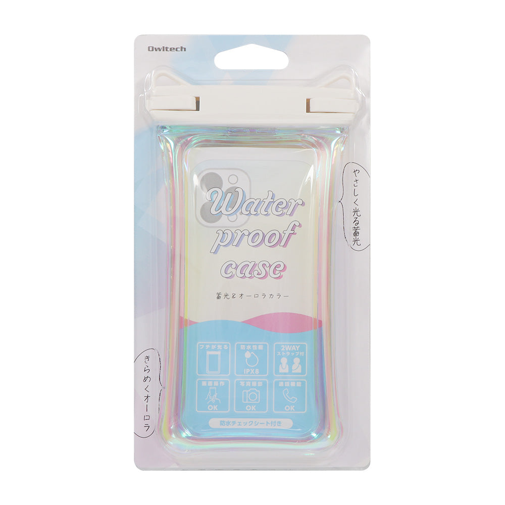 OWLTECH オウルテック 蓄光×オーロラ 防水スマホケース 防水・防塵 防水バッグ ショルダー アウトドア マリンスポーツ OWL-WPCSP22R