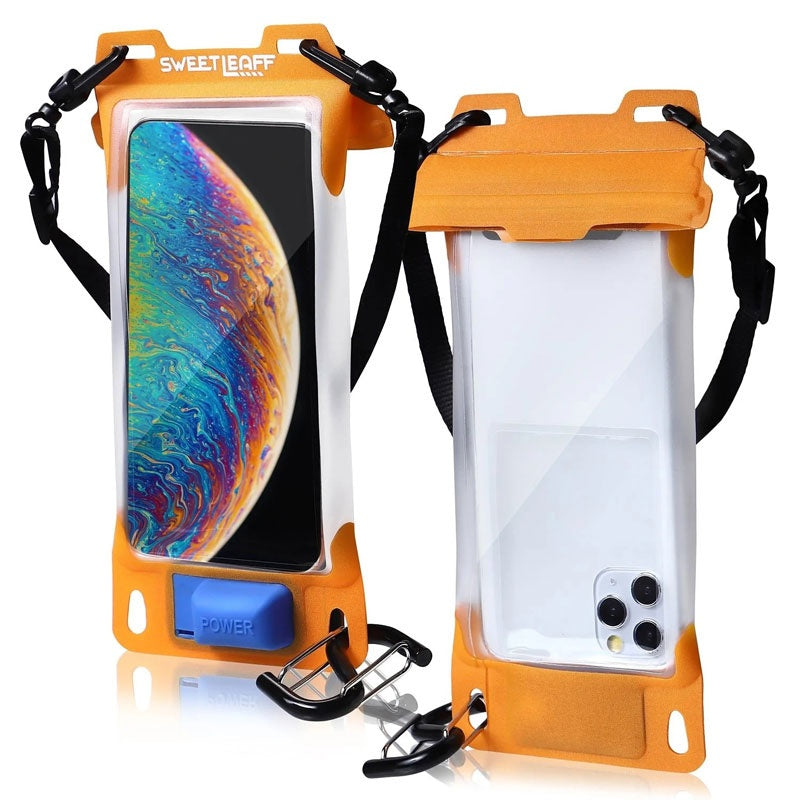 Sweetleaff スマホ防水ケース エアポンプ搭載 顔認証 IPX8 ラージサイズ 水中写真 海水浴 プール アウトドア マリンスポーツ