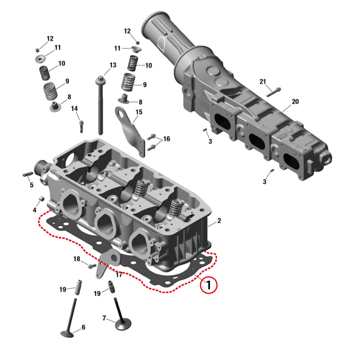 SGS SEADOO用 シリンダーヘッドガスケット  1630 ACE用 シードゥー 4ストローク 純正品番 #420950772 社外品 社外部品 OEMパーツ parts SGS16003
