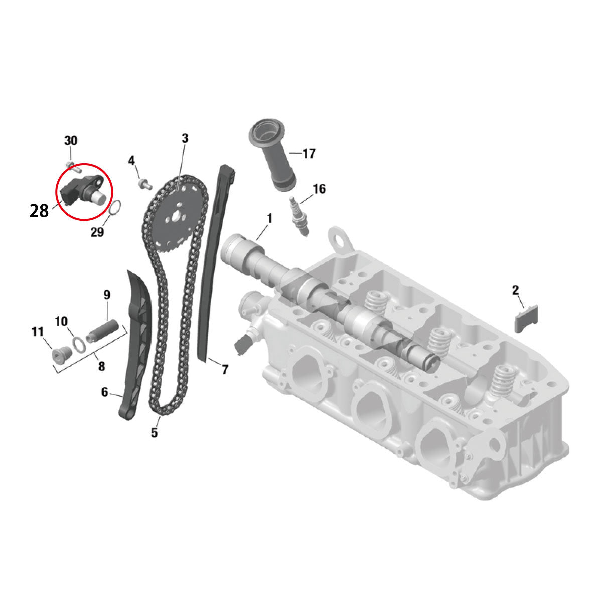 SGS Camshaft Position Sensor Assy for SEADOO Sea-Doo 4-Stroke Genuine Part Number #420664046 Aftermarket Parts OEM Parts parts SGS23004