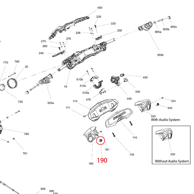 SGS SEADOO Stop/Start Button Sea-Doo 4-Stroke Genuine Part Number #277002327 Aftermarket Parts OEM Parts SGS49003
