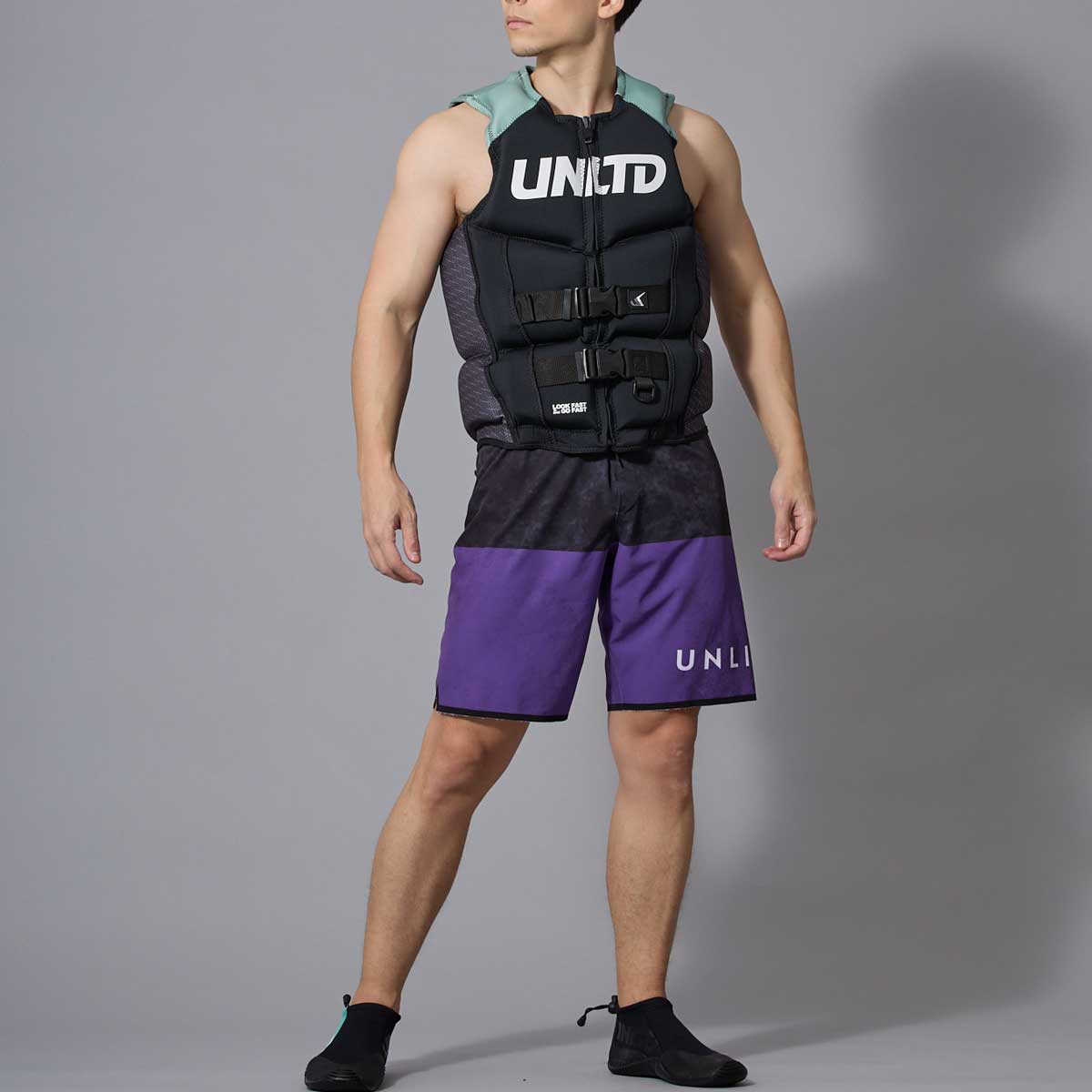 2025新作 UNLIMITED ボードショーツ ハーフパンツ サーフィン マリンスポーツ 水上バイク ジェットスキー UBS0630PU