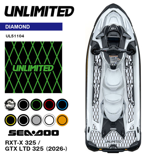 SEADOO デッキマット テープ付き RXT-X 325 (26-) / GTX LTD 325 (26-) UL51104 ダイヤ UNLIMITED シードゥ BOMBARDIER ジェットスキー