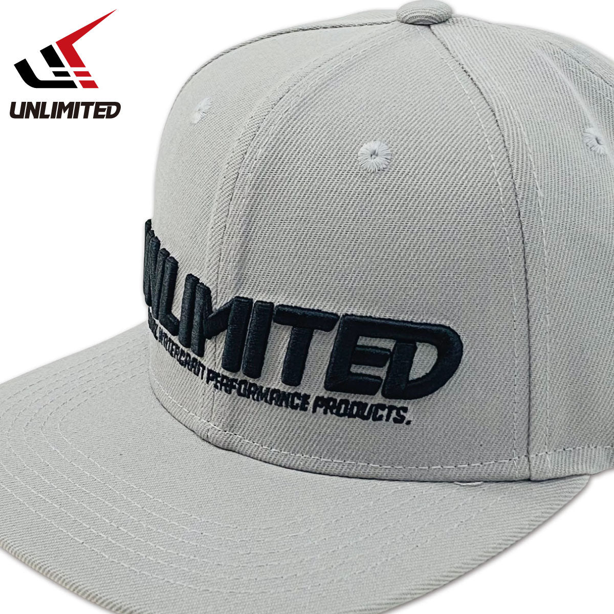 UNLIMITED LOGO CAP ブランドロゴ キャップ 帽子 グレー フラット UVケア サポート ULC0652
