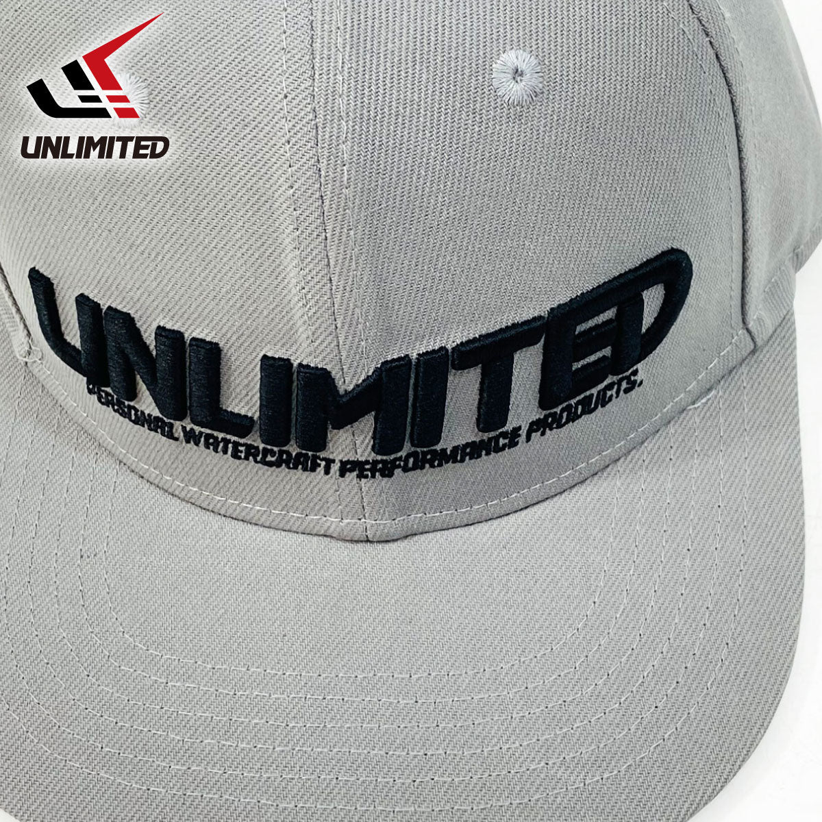 UNLIMITED LOGO CAP ブランドロゴ キャップ 帽子 グレー フラット UVケア サポート ULC0652