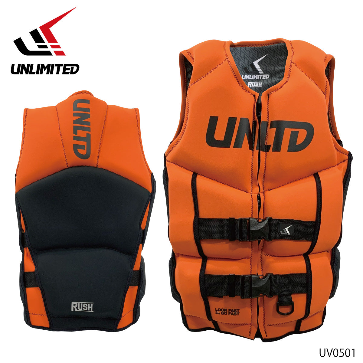 UNLIMITED RUSH Unlimited Life Jacket Men's UV0501 Jet Ski Neo Vest Small Special JCI Preliminary Inspection USCG