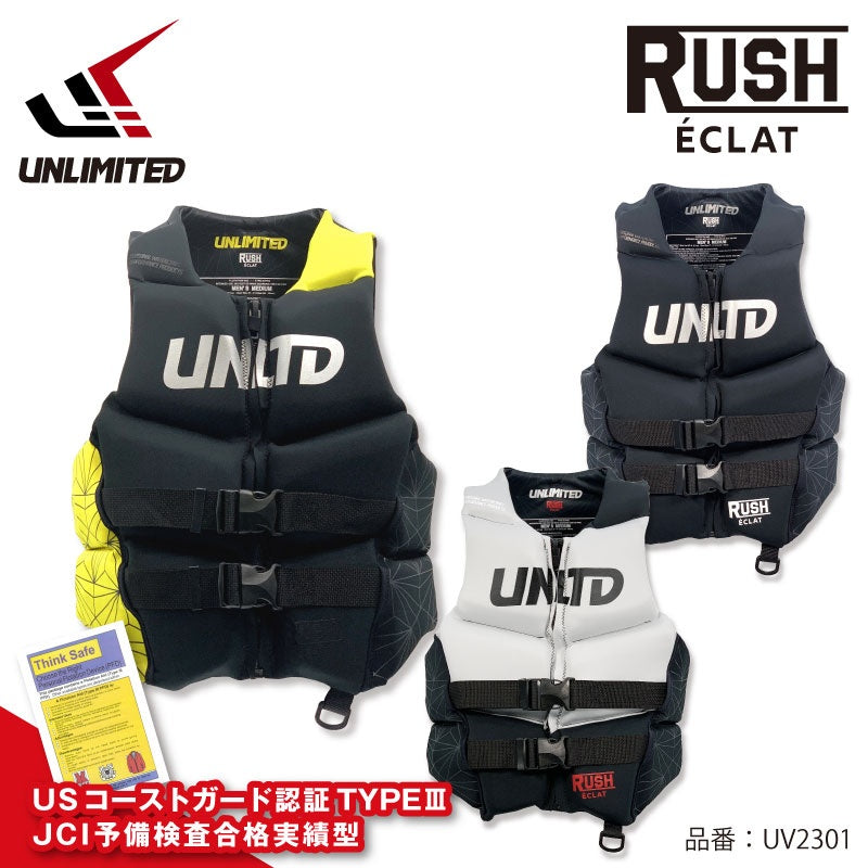 UNLIMITED RUSH ECLAT UV2301 Life Jacket for Men, Jet Ski, Life Vest, Neo Vest, Small Special, JCI Preliminary Inspection, USCG