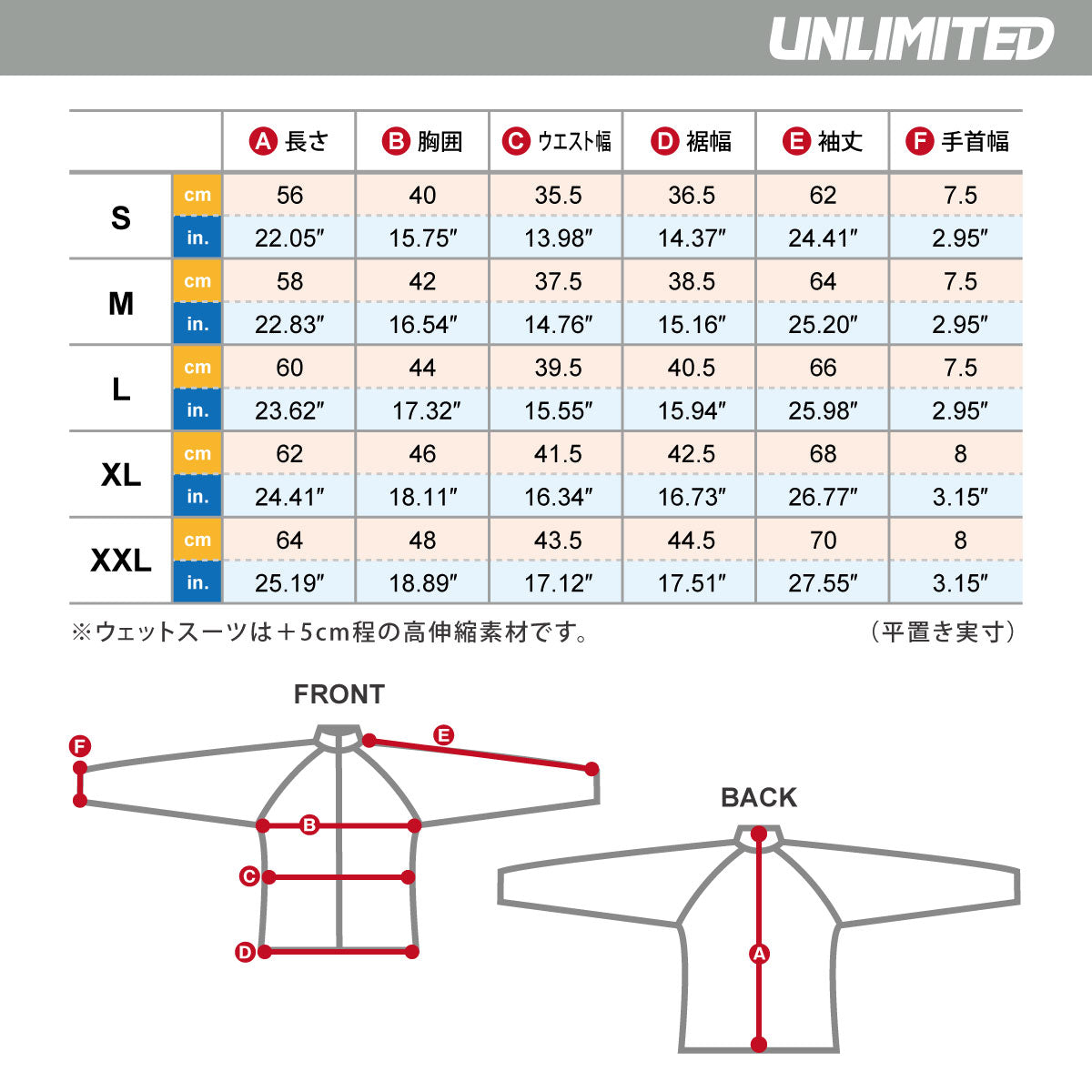 UNLIMITED ウェットスーツ メンズ レディース ウェットジャケット ジェットスキー FLEAD アンリミテッド UWA0711 2026新作