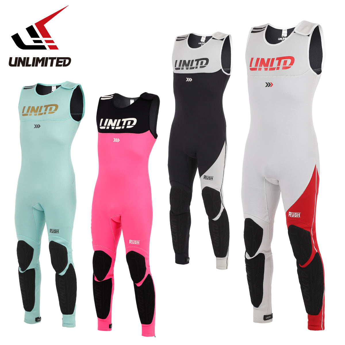 2025新作 UNLIMITED RUSH ロングジョン ウェットスーツ メンズ ジェットスキー パッド付 マリンスポーツ 水上バイク ジェットスキー UWJ0610