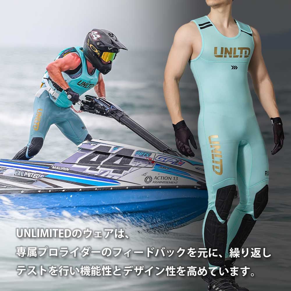 2025新作 UNLIMITED RUSH ロングジョン ウェットスーツ メンズ ジェットスキー パッド付 マリンスポーツ 水上バイク ジェットスキー UWJ0610