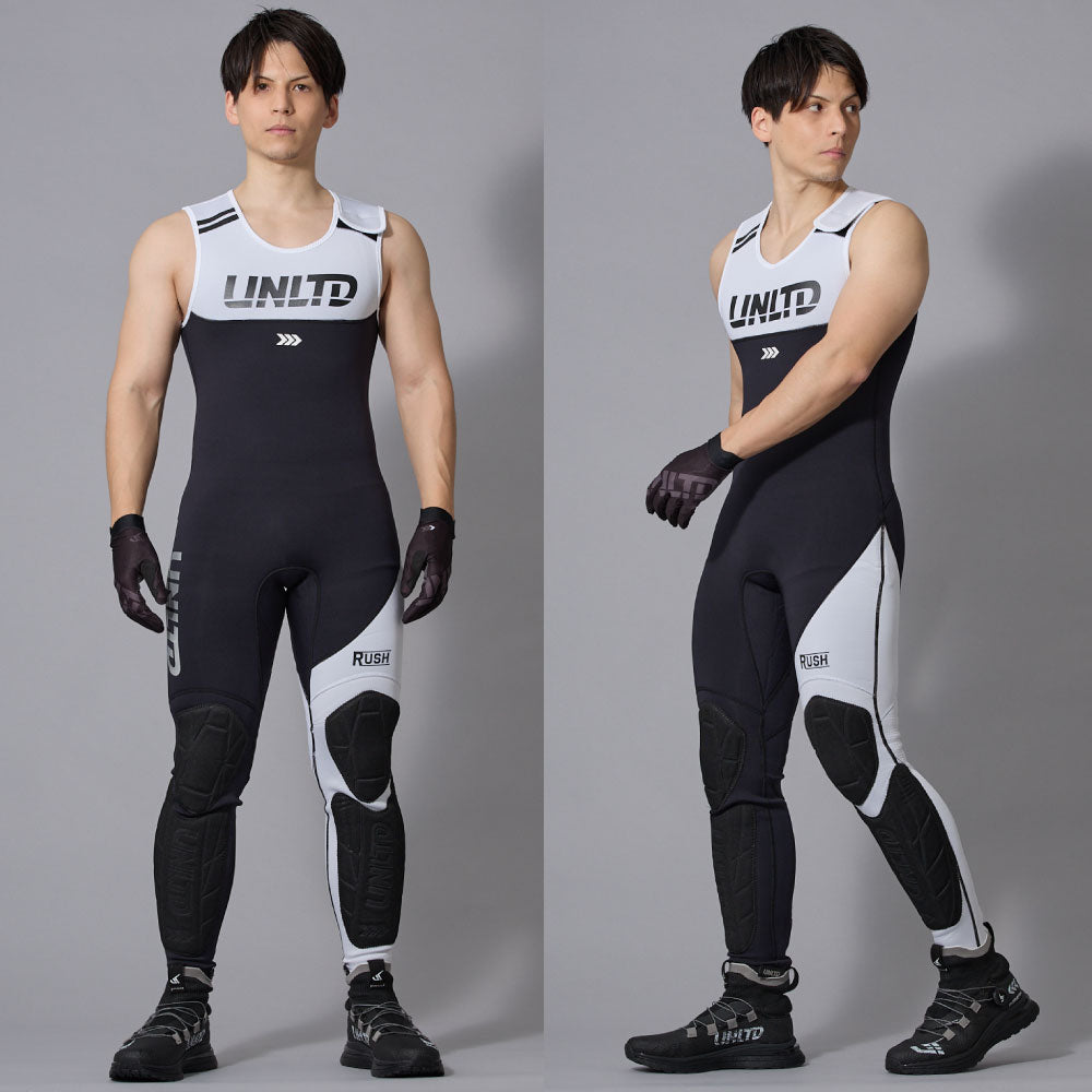 2025新作 UNLIMITED RUSH ロングジョン ウェットスーツ メンズ ジェットスキー パッド付 マリンスポーツ 水上バイク ジェットスキー UWJ0610