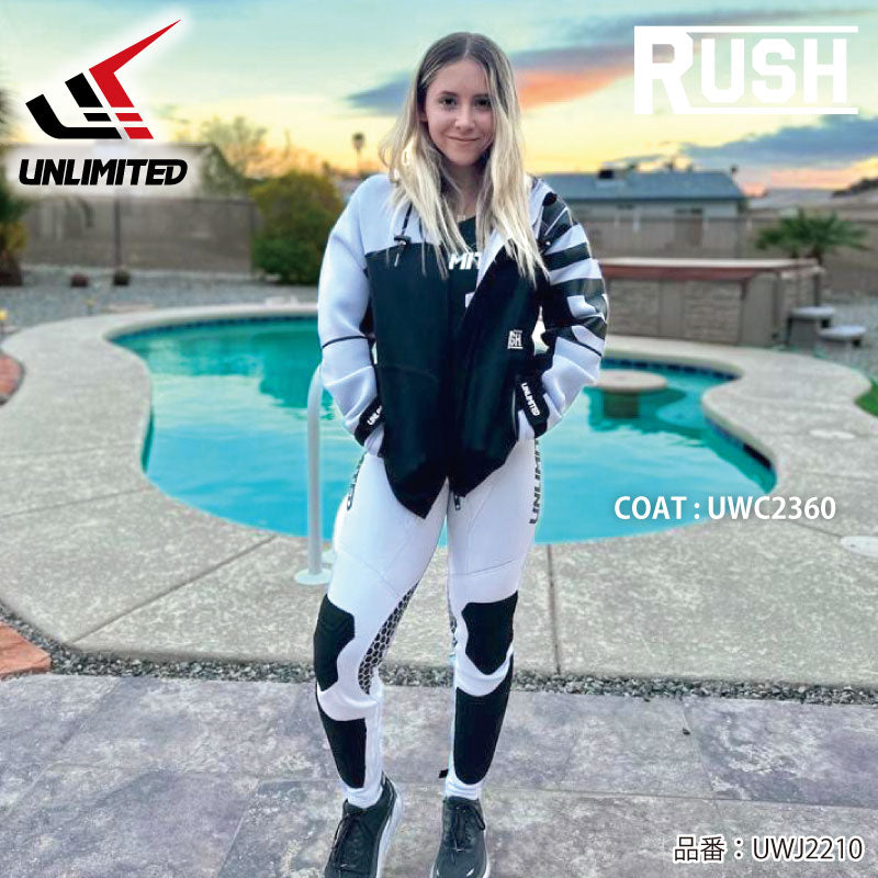 【在庫セール】UNLIMITED RUSH ロングジョン ウェットスーツ メンズ 水上バイク ジェットスキー パッド付 マリンスポーツ アンリミテッド UWJ2210