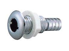 ビルジポンプ ホース用 スルハル ストレート 【 クローム 】  19mmホース用