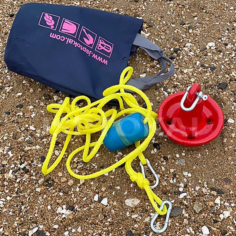 8/9 Set Draft Mushroom Anchor 5kg Rope with Float and Bag Set PVC Coated Mooring Sea River 10450-RB
