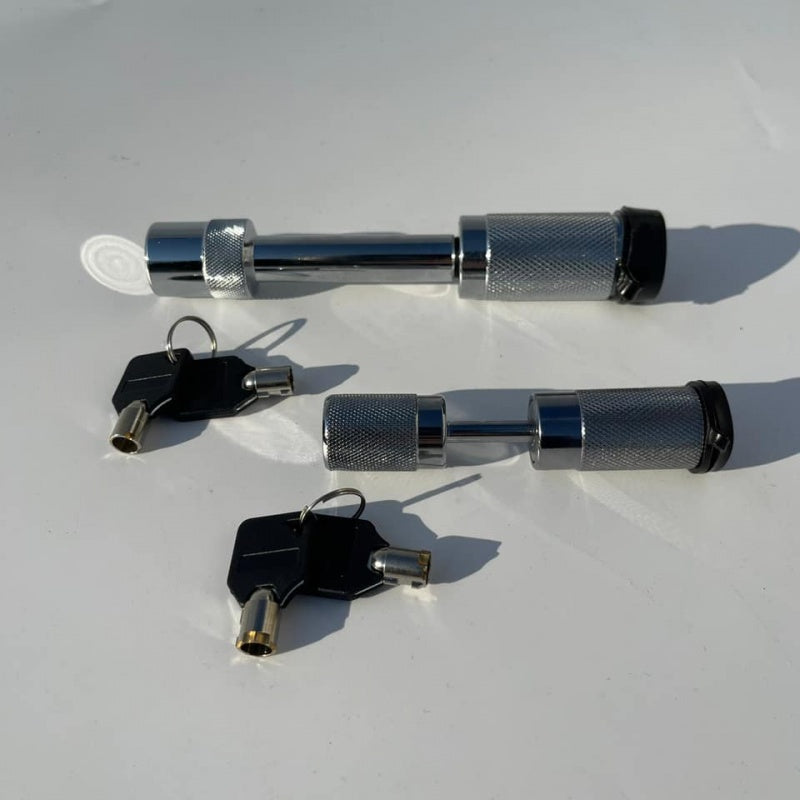 200382-SET Coupler Lock Key & Pole Mount Lock Key Set Straight Steel Trailer Parts Towing Vehicle Safety Key with Key Transporter Anti-Theft