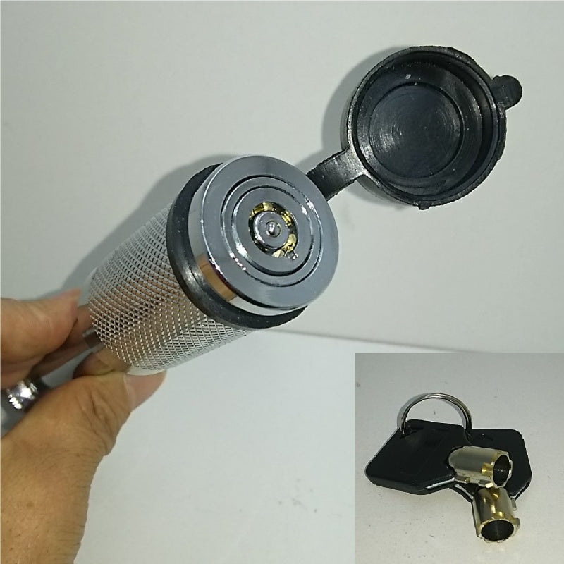 200382-SET Coupler Lock Key & Pole Mount Lock Key Set Straight Steel Trailer Parts Towing Vehicle Safety Key with Key Transporter Anti-Theft
