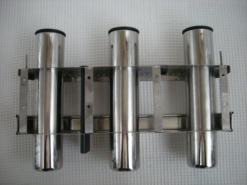 ステンレス ロッドホルダー 3連 内径42mm.