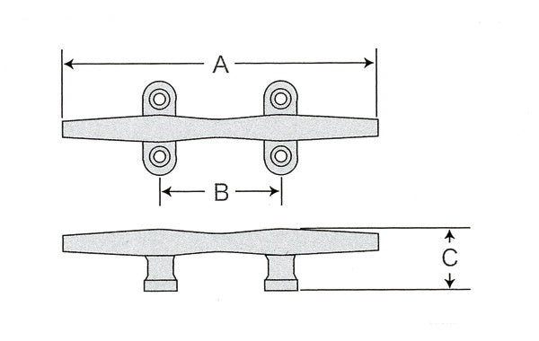Stainless steel cleat 203×71×53mm PLASTIMO