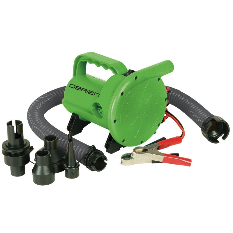 電動エアーポンプ バッテリー接続 ハイパワー 空気入れ バナナボート ゴムボート チューブ 浮き輪 ポンプ プール 海水浴 アウトドア