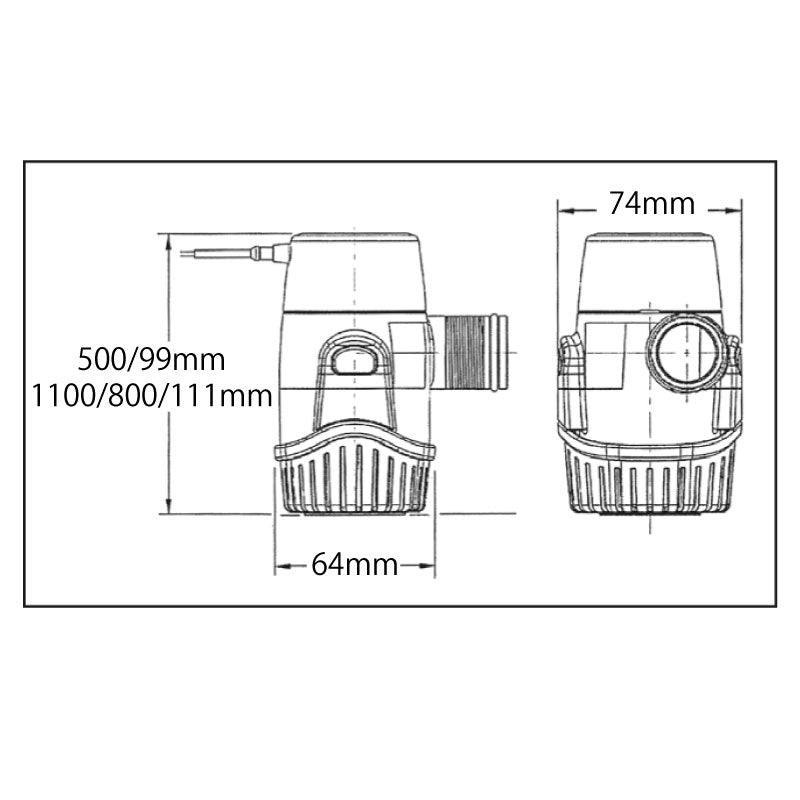 ビルジポンプ 800GPH 12V 3.4A 【 排水量50L/分 】 RULE ルーレ 39859