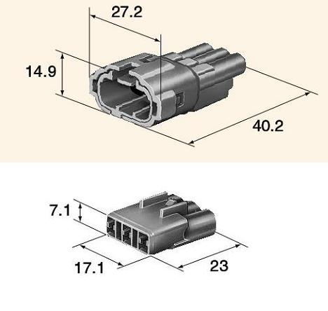 防水カプラー 【 3ピン 】 JL2713Y 配線 配線パーツ コネクター 防水 ジェットスキー 水上バイク マリンジェット