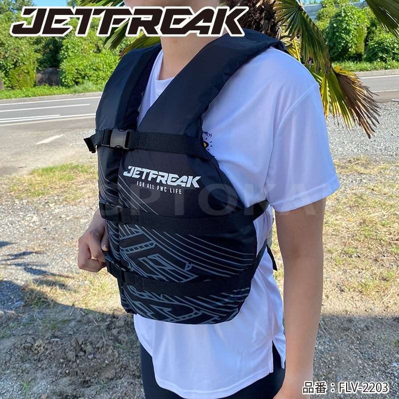 JETFREAK ライフジャケット BATTEREFLY VEST 簡易タイプ ジェットスキー 水上バイク 救命胴衣 ブラック FLV-2203