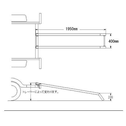 【送料別途品】トレーラースロープレール 軽トレーラー用 J-2000 ファクトリーゼロ 日本製 牽引車