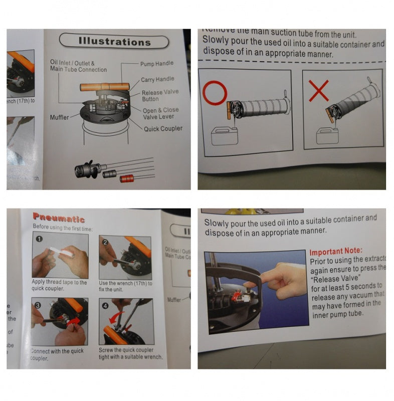 オイル エクストラクター オイルチェンジャー 4L / 6L オイル交換 メンテナンス 自動車 二輪 バイク ボート 水上オートバイ 【 大中小のホース標準装備 】