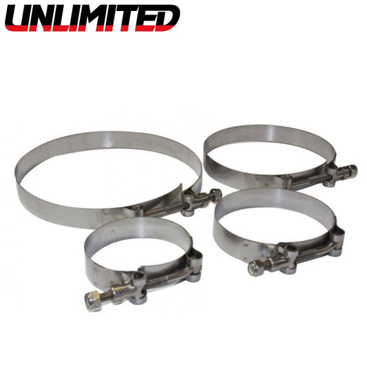 Stainless steel T-bolt clamp exhaust fitting