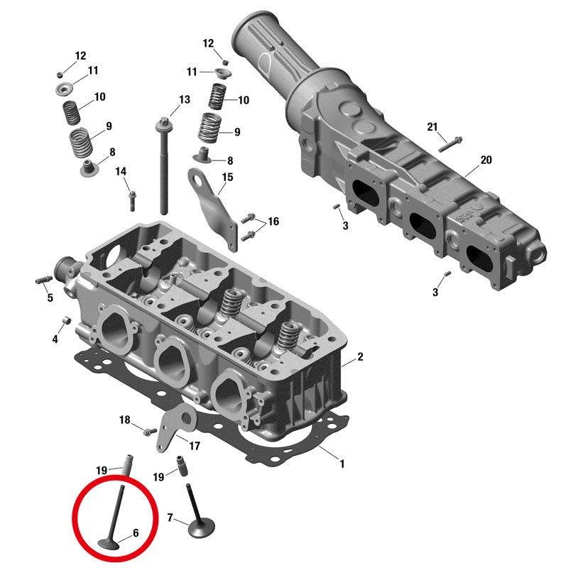 SGS Exhaust valve for SEADOO 4-stroke Sea-Doo Genuine part number #420254682 Aftermarket part OEM part parts SGS11012