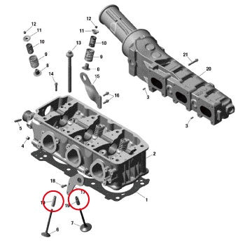 SGS SEADOO valve guide Sea-Doo 4-stroke OEM part number #420253929 Aftermarket part OEM parts SGS11021