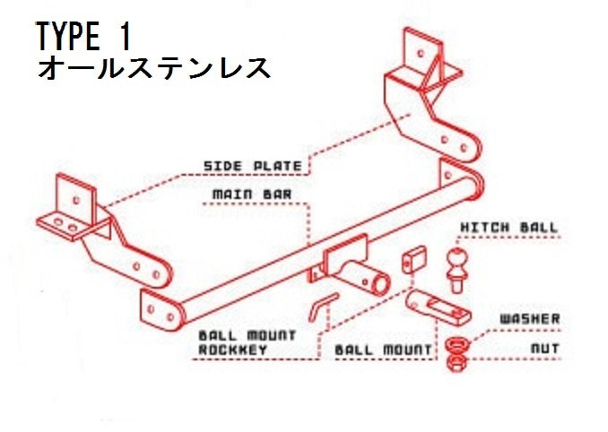 トヨタ TOYOTA アルファード/ヴェルファイア V/X 20系 モデリスタ ヒッチメンバー フルステンレス タイプ1 タイトジャパン TIGHTJAPAN タイトヒッチ 9033-31 【メーカー直送、代引き不可】