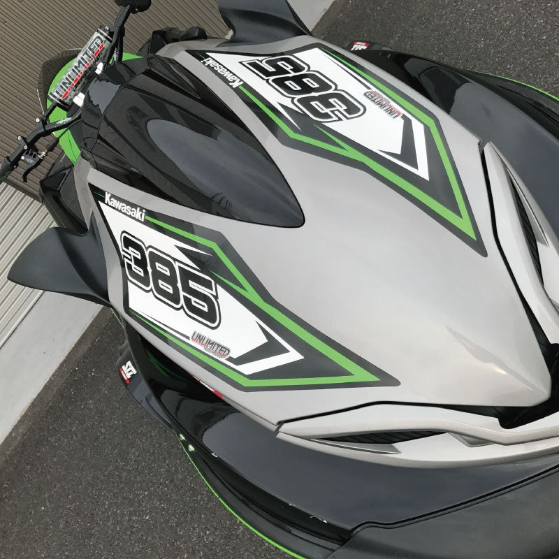 ULDK-ULTRA-FR UNLIMITED Decal Kit ULTRA Bib Sheet Front & Rear Jet Ski Personal Watercraft JETSKI PWC Unlimited