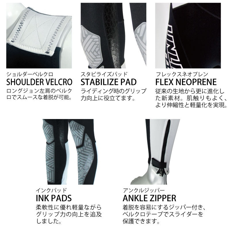 UNLIMITED WETSUITS JHON&JACKET ウエットスーツ メンズ アンリミテッド ジャケット & ロングジョン 2点セット 水上バイク ジェットスキー