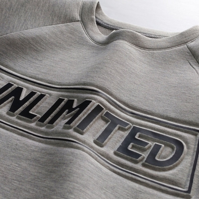 UNLIMITED ネオエアー クルーネック スウェット USW224 ウェットスーツ素材 ネオプレン ポケットあり ユニセックス 男女兼用トレーナー 3Dロゴ 立体