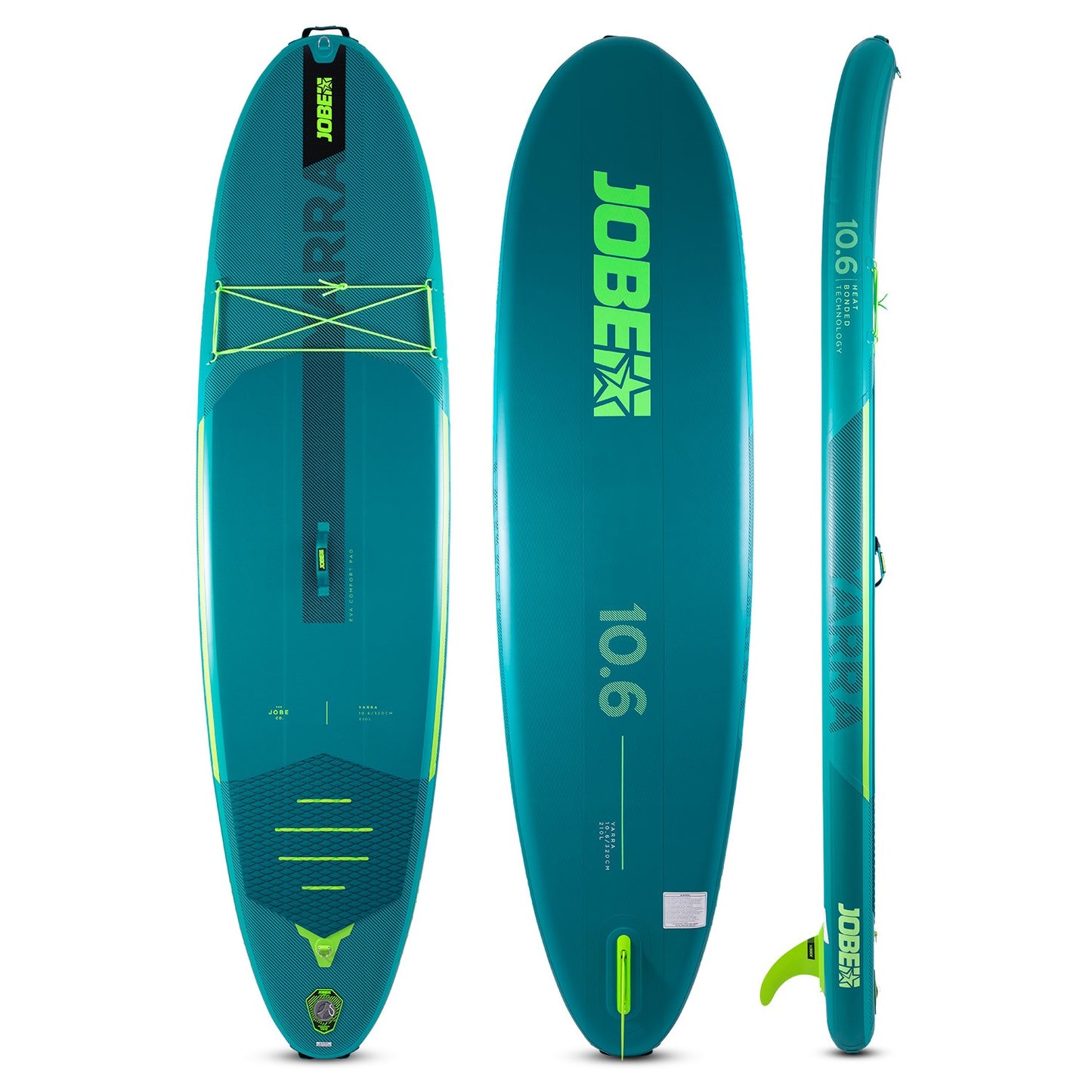 Jobe SUP Stand Up Paddle Board Aero Yarra Aero Yarra SUP Board 10.6 Package Teal Inflatable Full Set 486423023