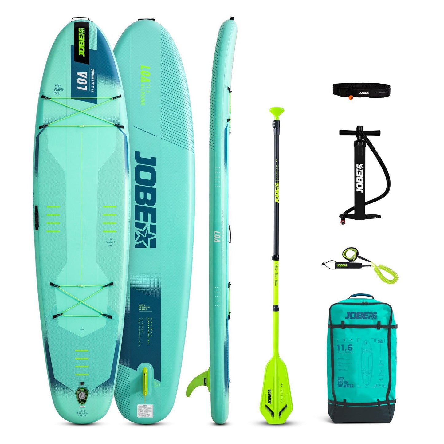 Jobe ジョベ SUP スタンドアップパドルボード  Aero Loa SUP エアロ ロア 11.6パッケージ インフレータブル フルセット 486425014