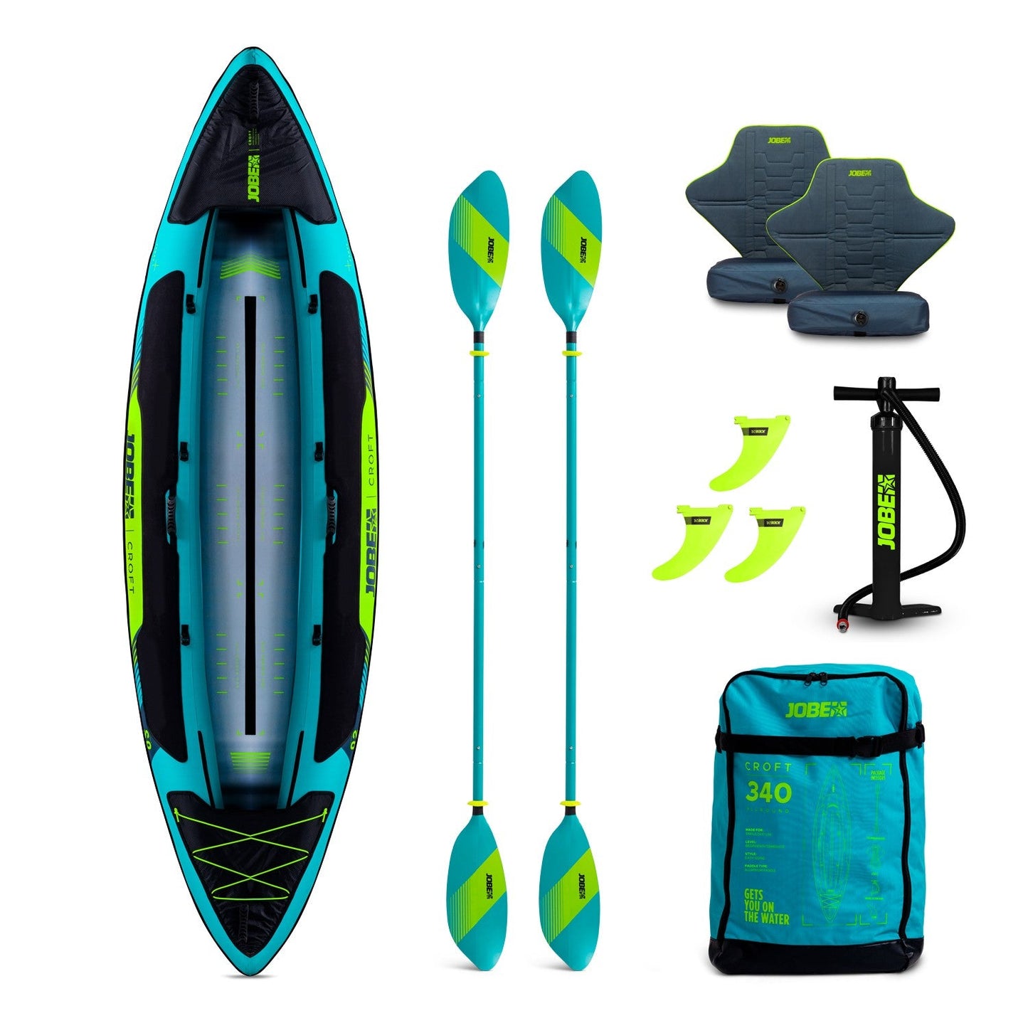 Jobe Inflatable Kayak CROFT 340 Set for Two People 600024001