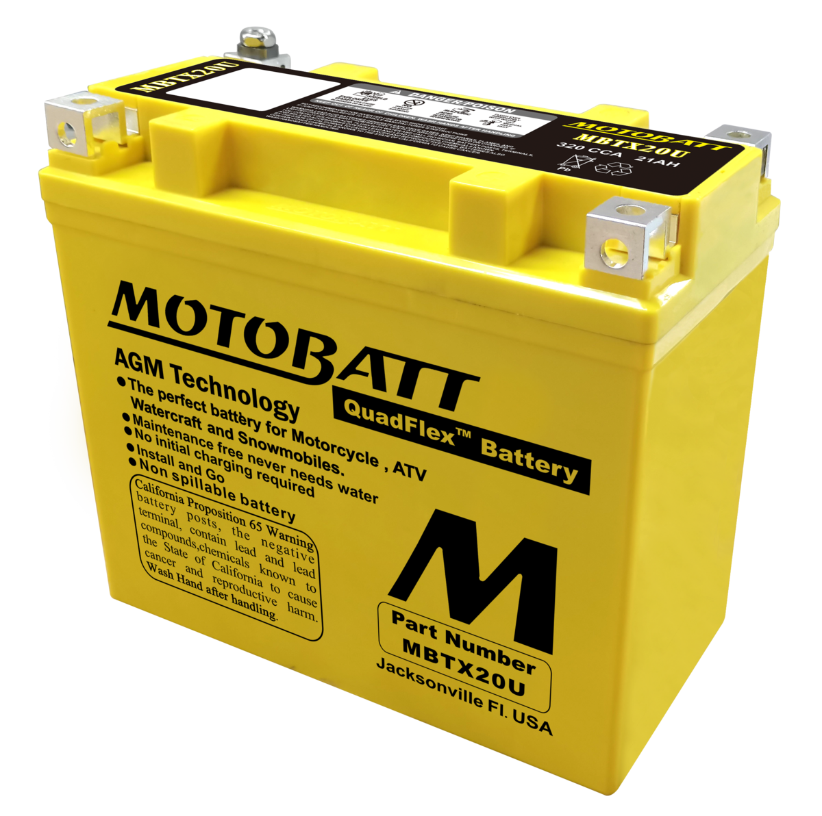 Battery MBTX20U Motobat Jet Ski Marine Jet Initial charged Ready to use Maintenance free MOTOBATT