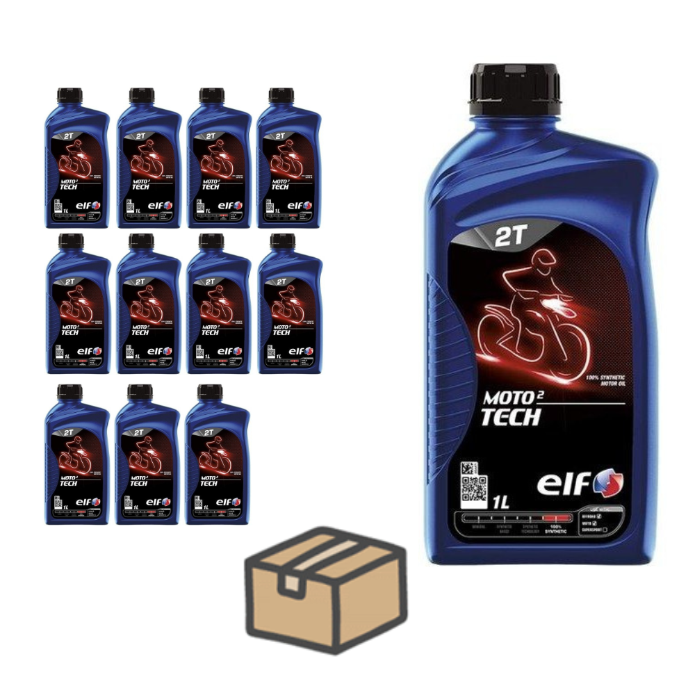 エルフ MOTO 2 TECH SAE 30 1L ×12本(ケース)　分離・混合用 2サイクルエンジンオイル モト2テック 正規品 100%化学合成油 j0elf-0001-c