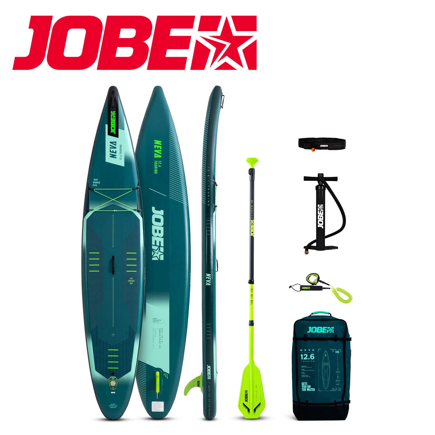 Jobe ジョベ SUP スタンドアップパドルボード  Aero Neva エアロ ネヴァ 12.6パッケージ インフレータブル フルセット 486425002