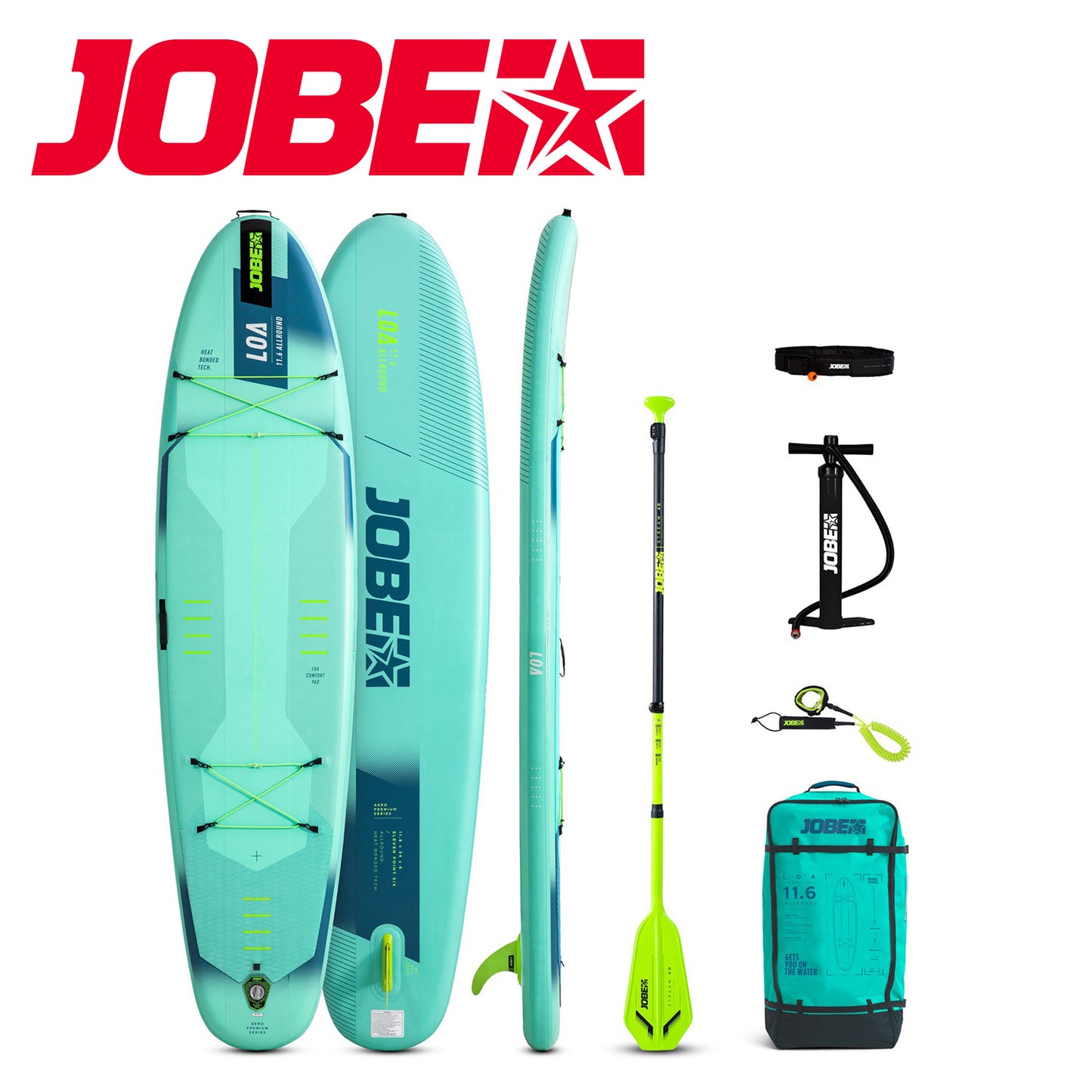 Jobe ジョベ SUP スタンドアップパドルボード  Aero Loa SUP エアロ ロア 11.6パッケージ インフレータブル フルセット 486425014