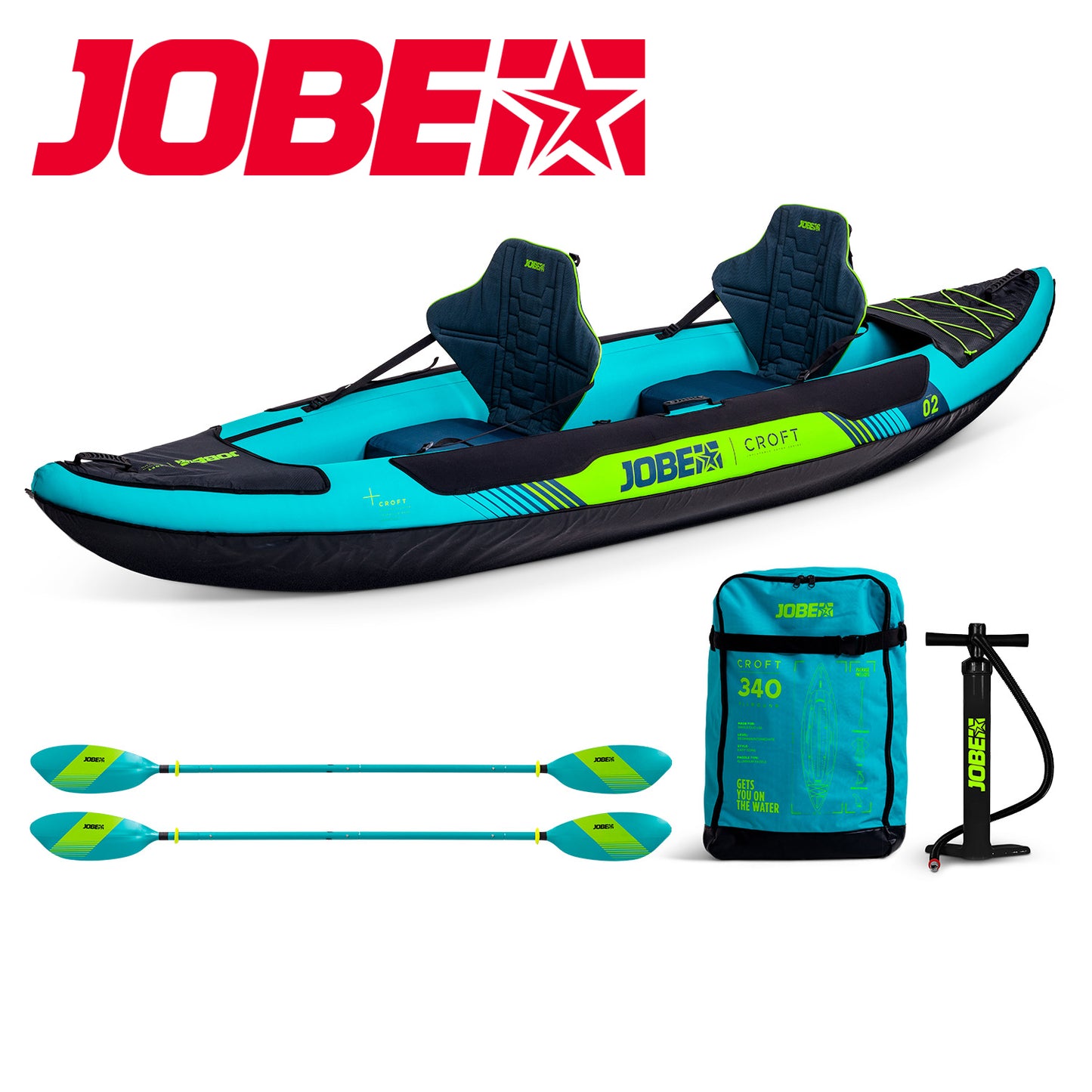 Jobe Inflatable Kayak CROFT 340 Set for Two People 600024001