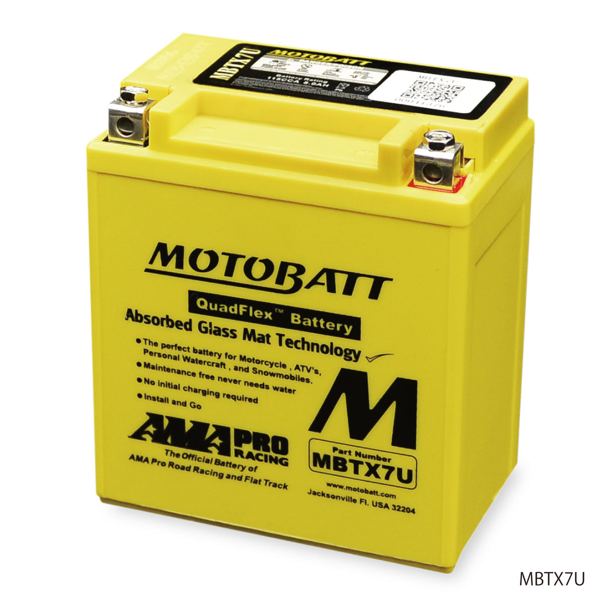 Battery MBTX7U Motobat Bike Motorcycle Initial Charged Ready to Use Maintenance Free MOTOBATT